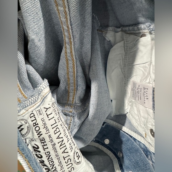 Frank & Eileen Monaghan Button Fly High Rise Raw Hem Straight Leg Mom Jeans 28 - Picture 15 of 15